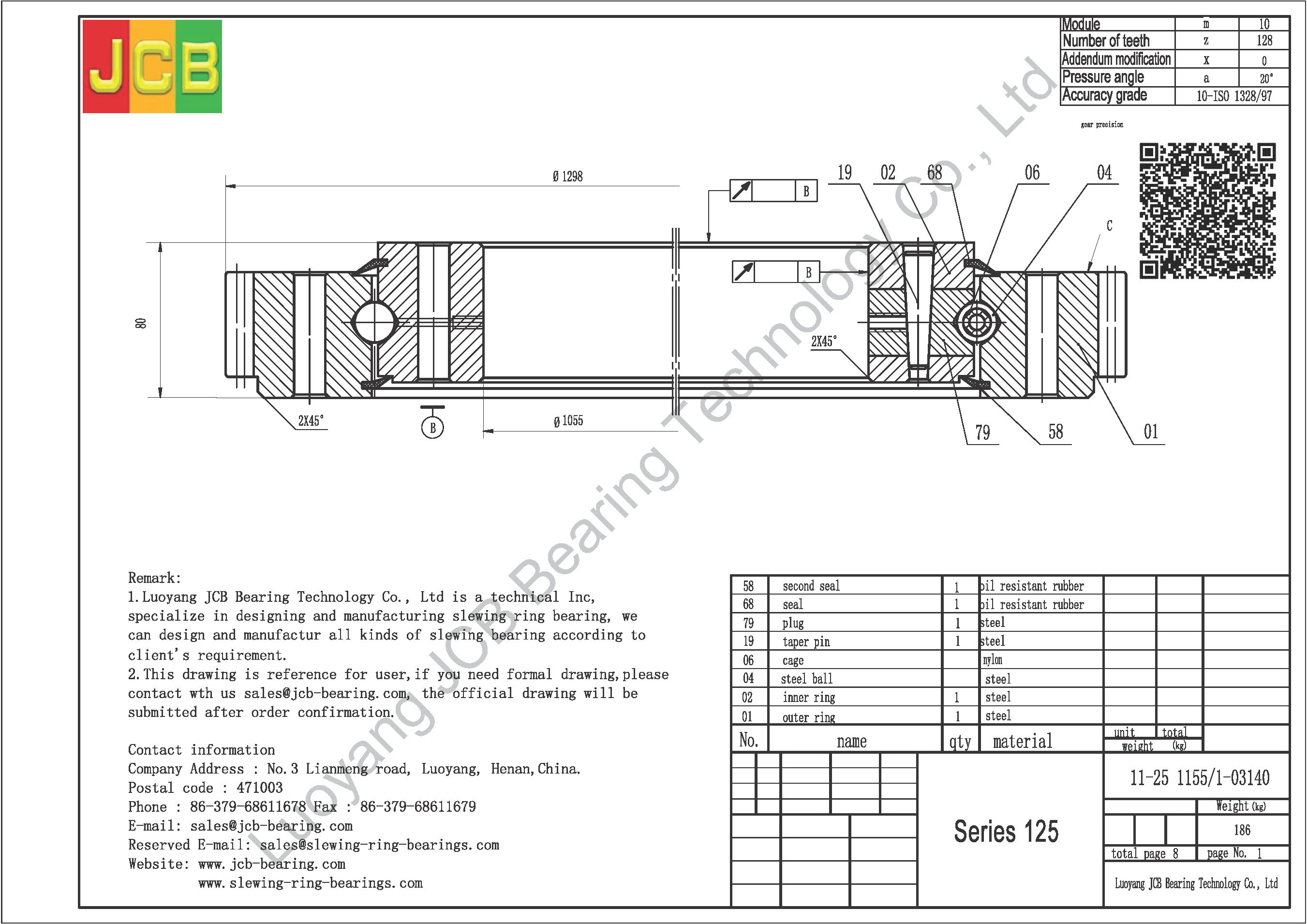 11-25 1155/1-03140 SLEWING BEARING
