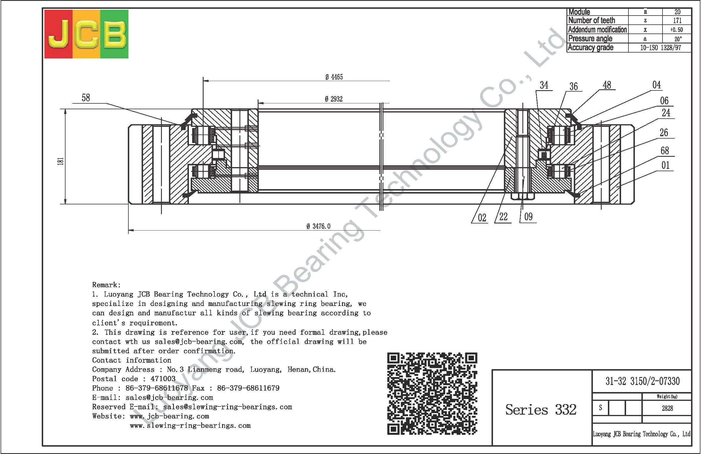31-32 3150/2-07330 SLEWING BEARING