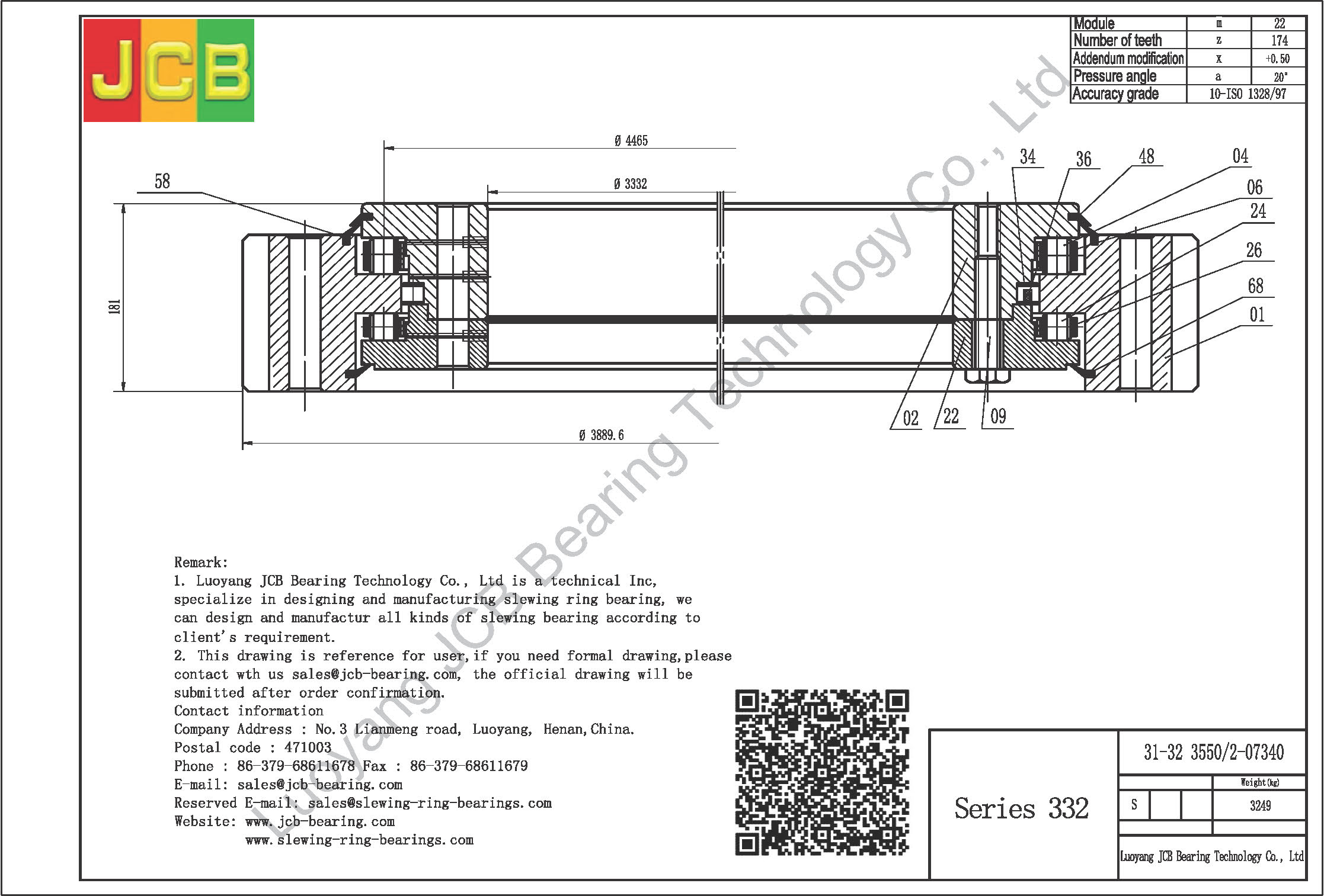 31-32 3550/2-07340 SLEWING BEARING