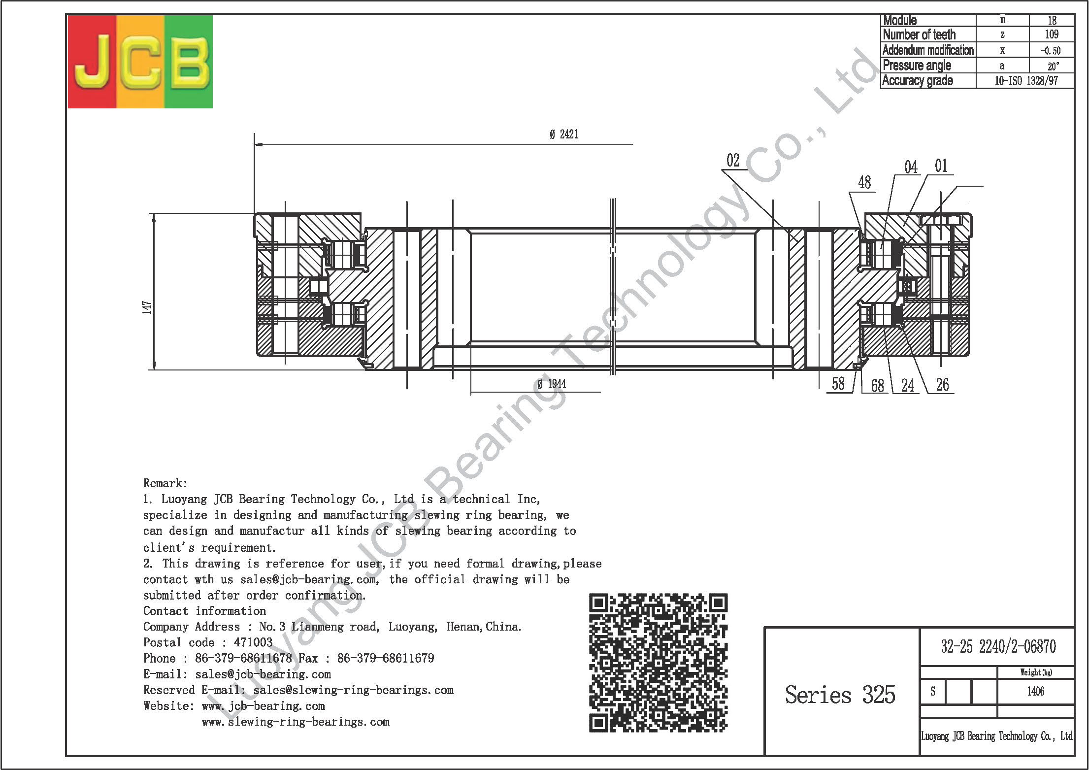 32-25 2240/2-06870 SLEWING BEARING