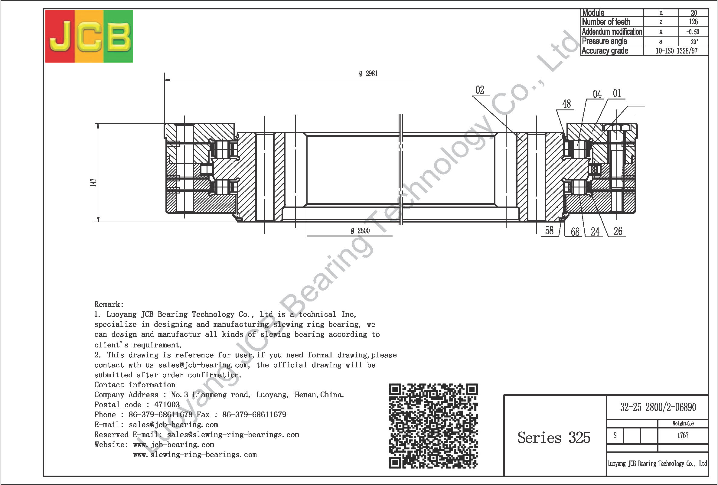 32-25 2800/2-06890 SLEWING BEARING