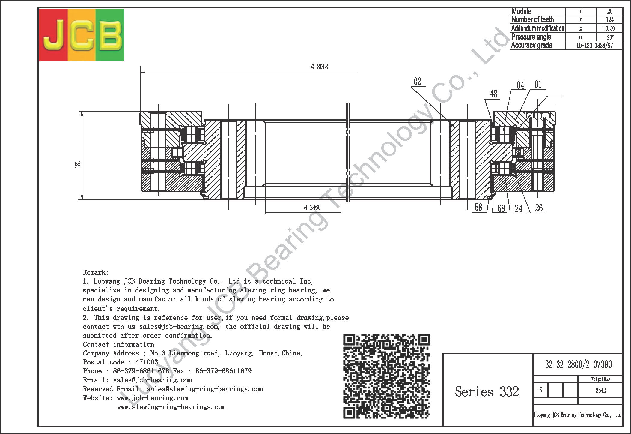 32-32 2800/2-07380 SLEWING BEARING