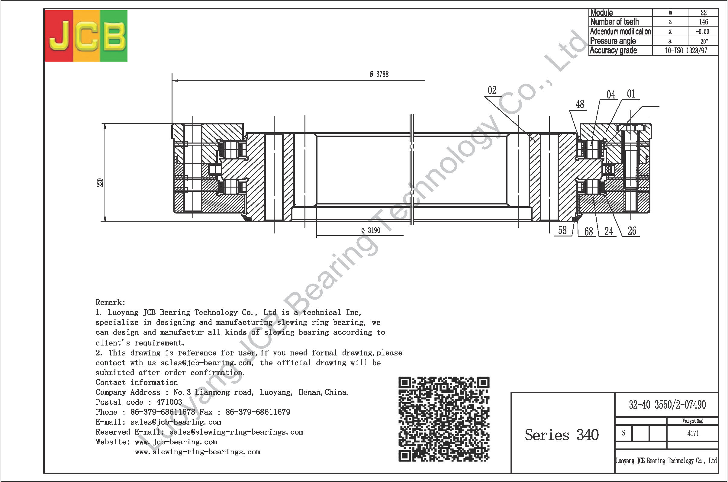 32-40 3550/2-07490 SLEWING BEARING