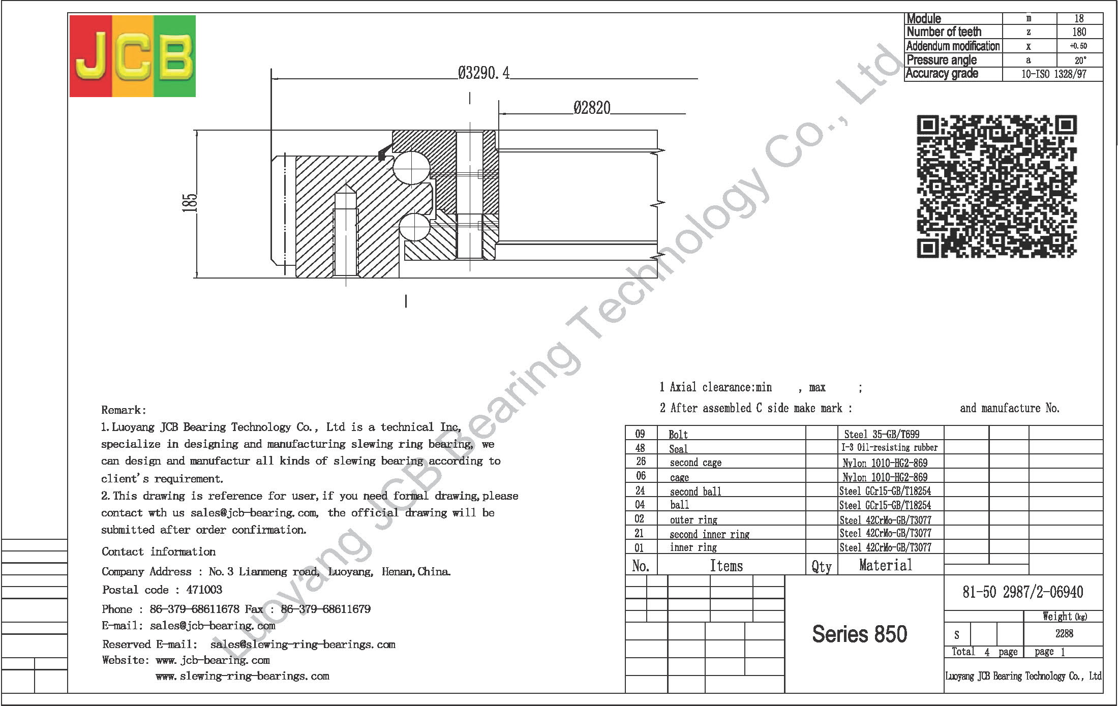81-50 2987/2-06940 SLEWING BEARING