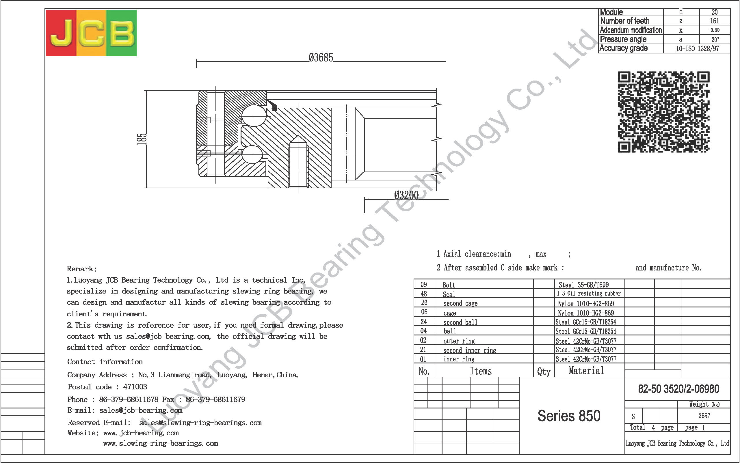 82-50 3520/2-06980 SLEWING BEARING