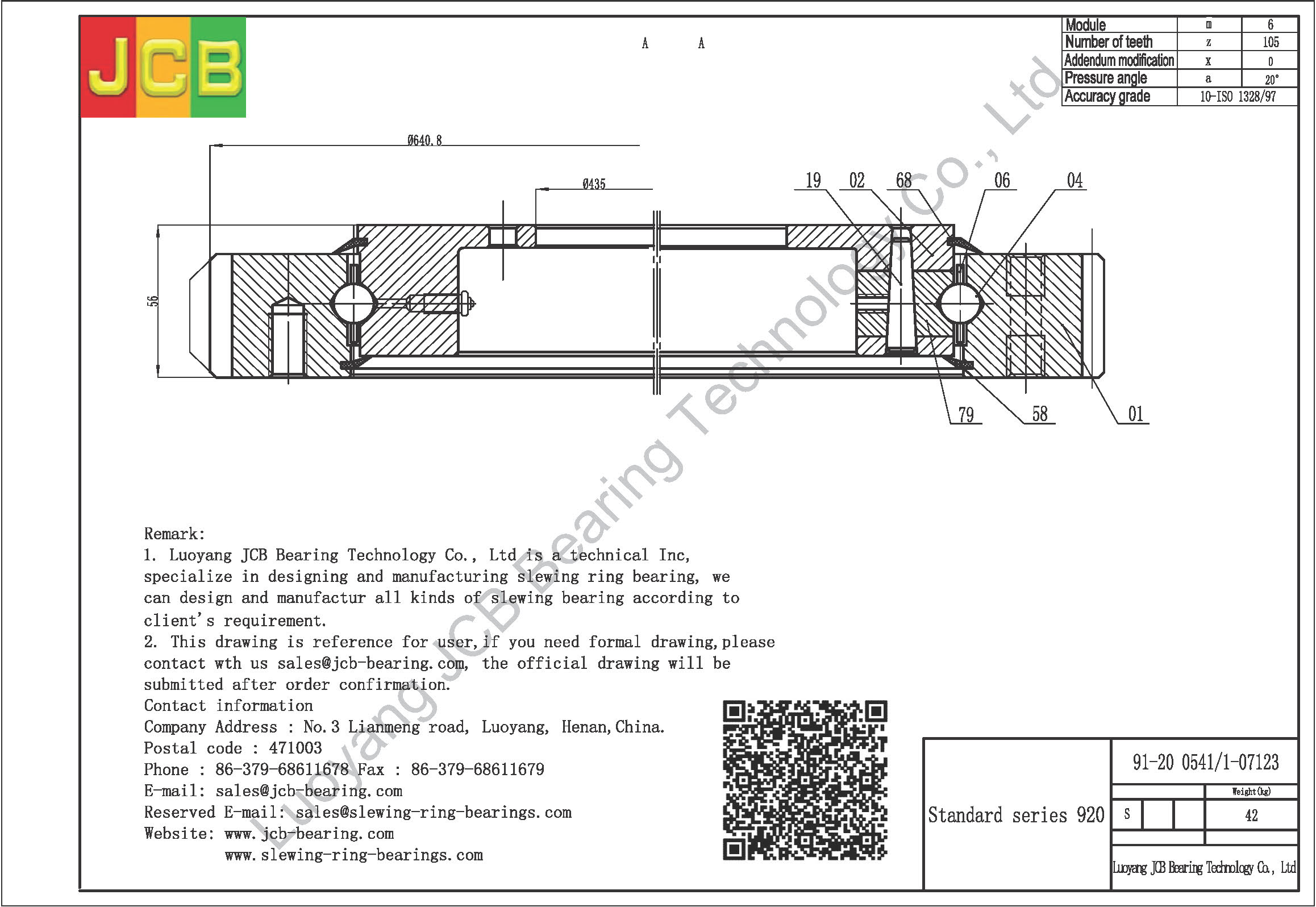 91-20 0541/1-07123 SLEWING BEARING