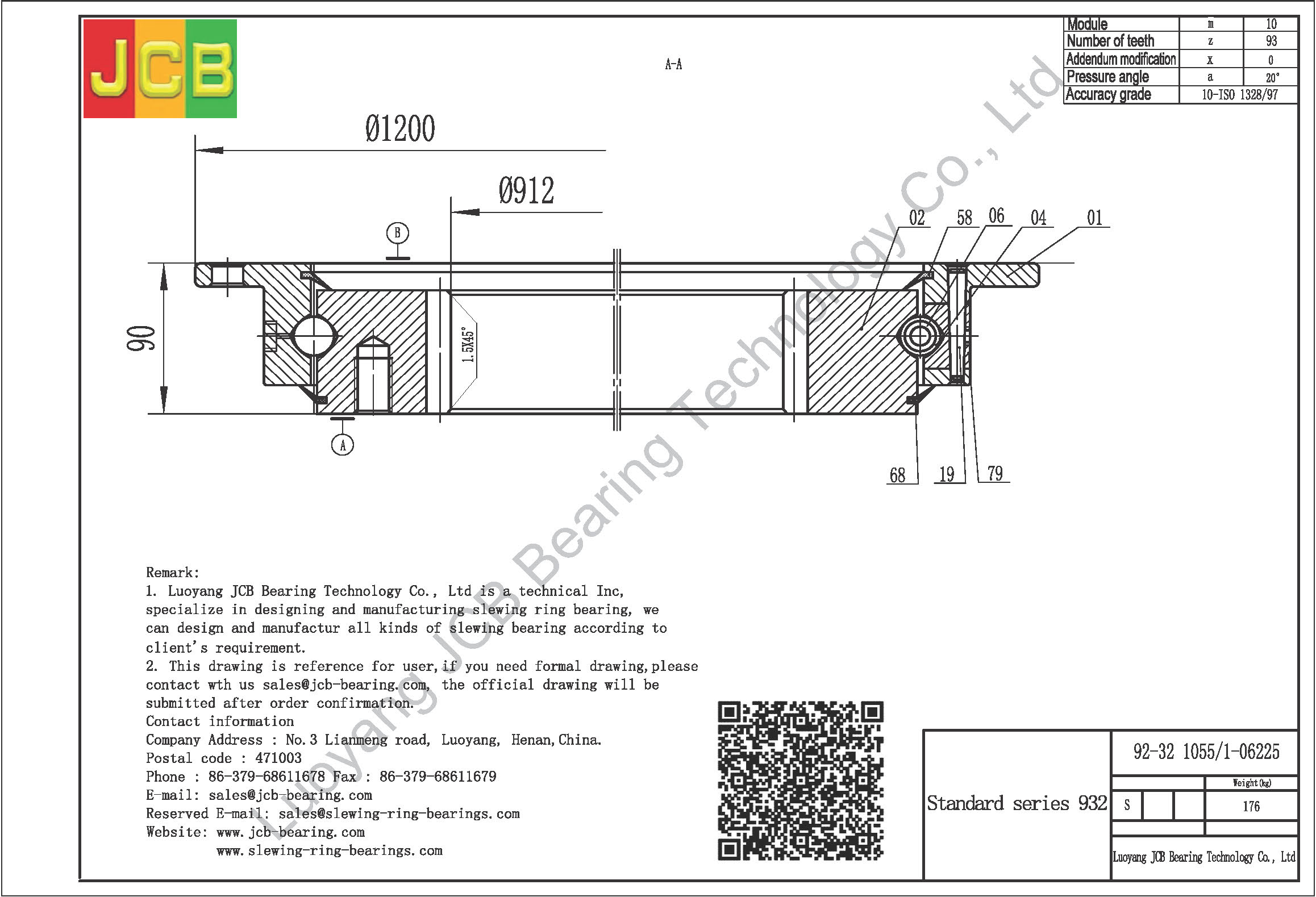 92-32 1055/1-06225 SLEWING BEARING