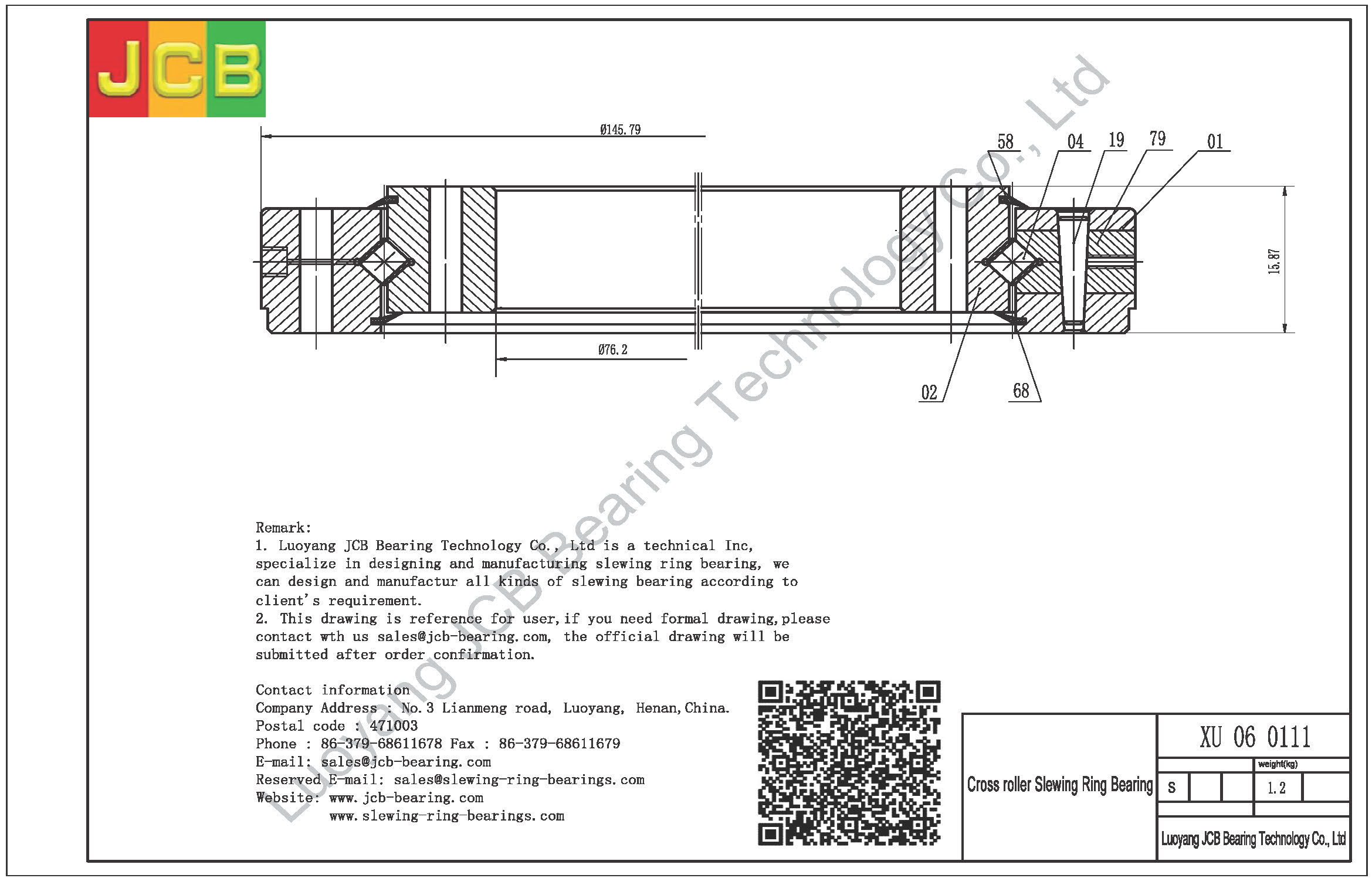 XU 06 0111 SLEWING BEARING