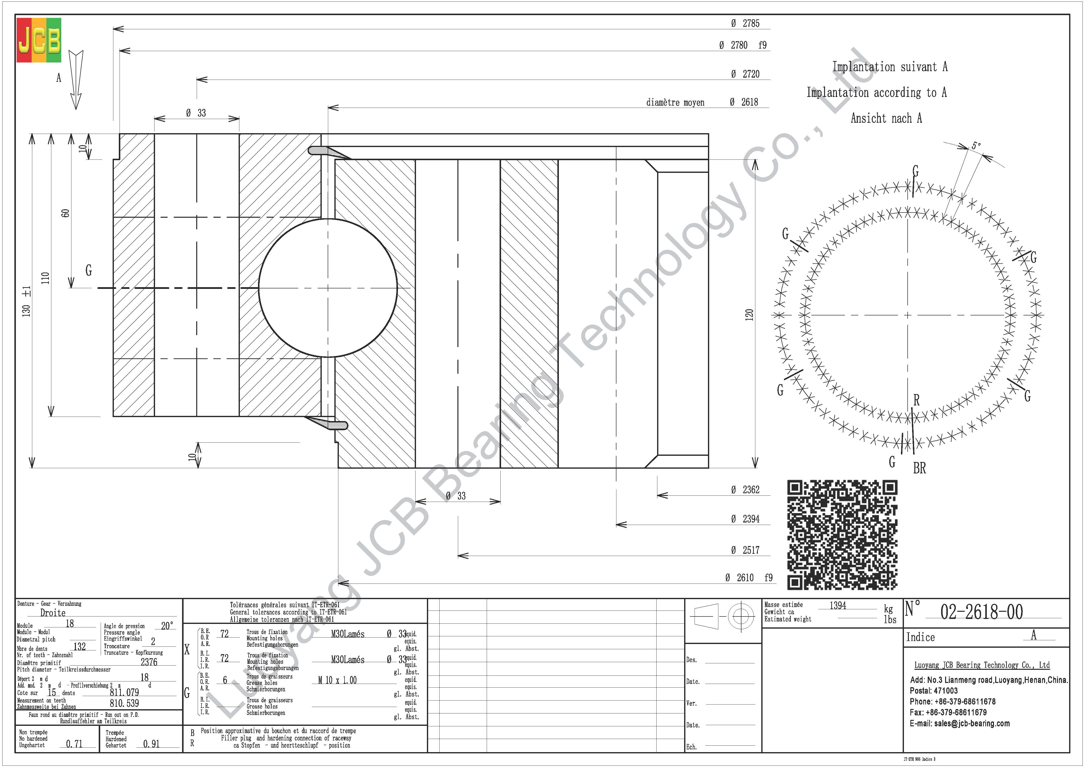 02 2618 00 SLEWING BEARING