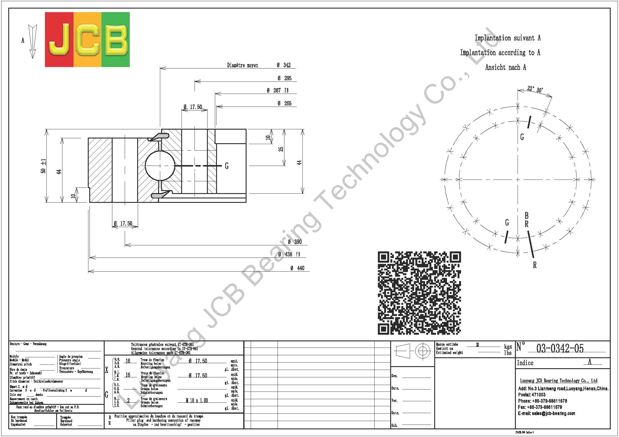 03 0342 05 SLEWING BEARING