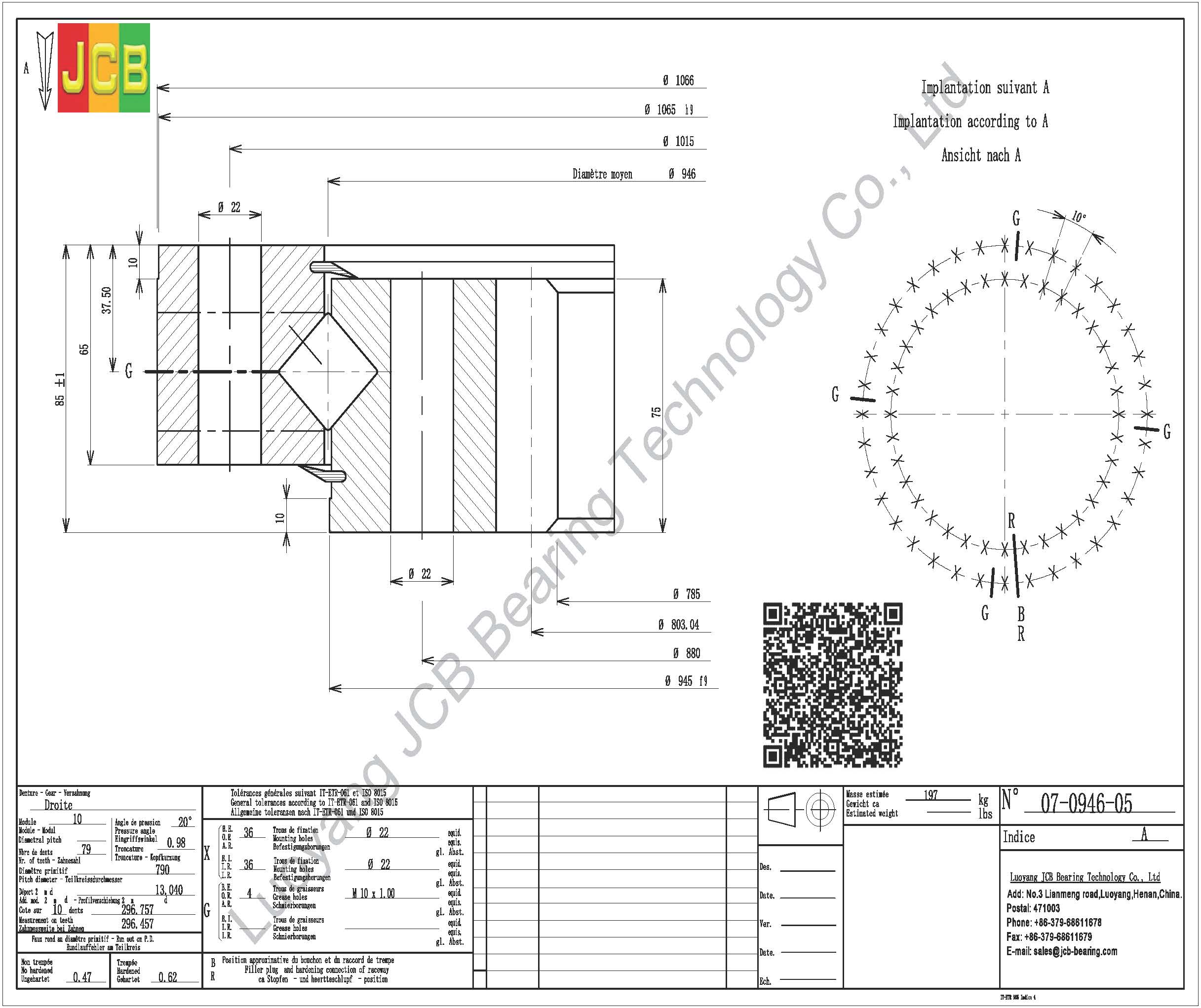 07 0946 05 SLEWING BEARING