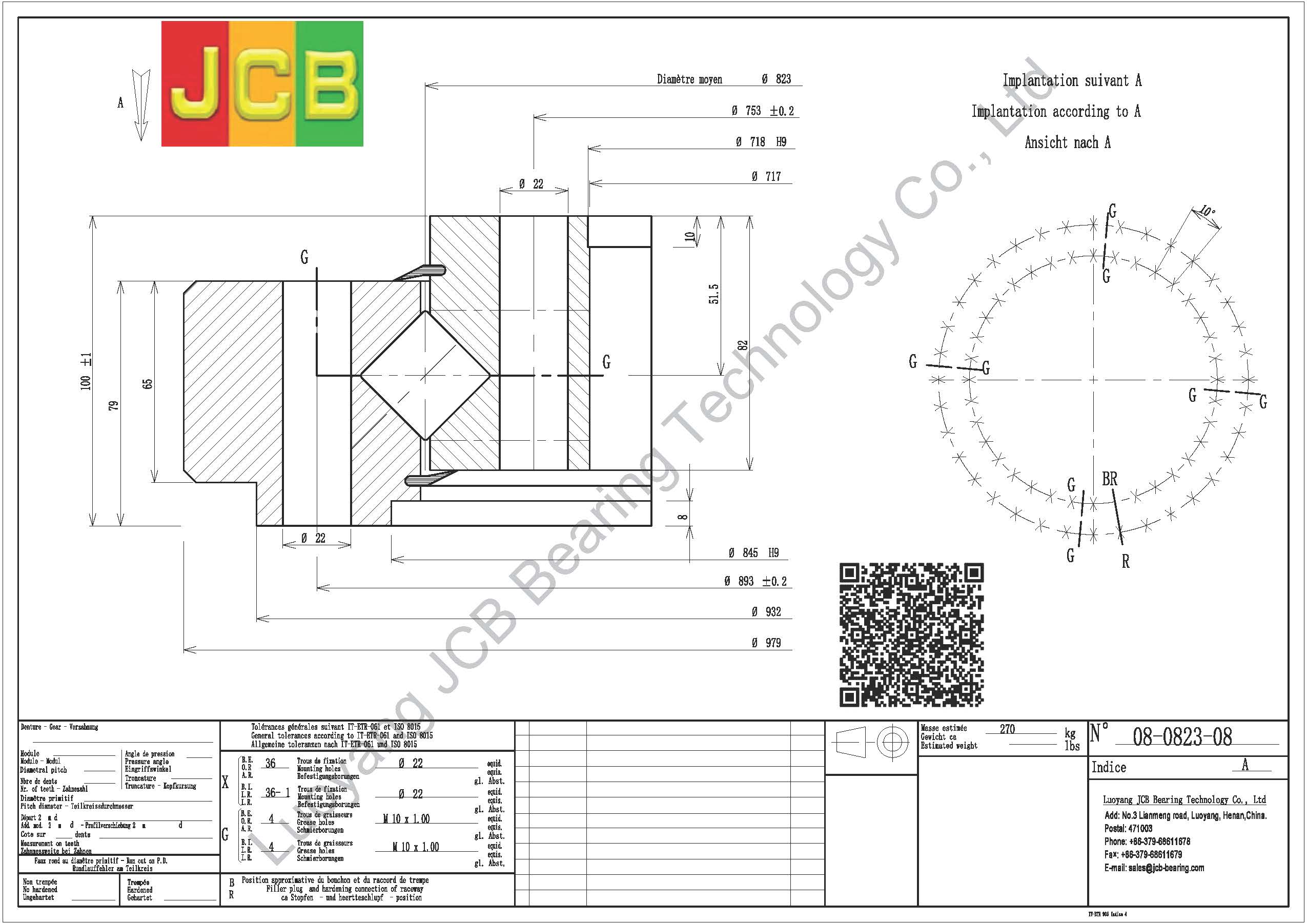 08 0823 08 SLEWING BEARING