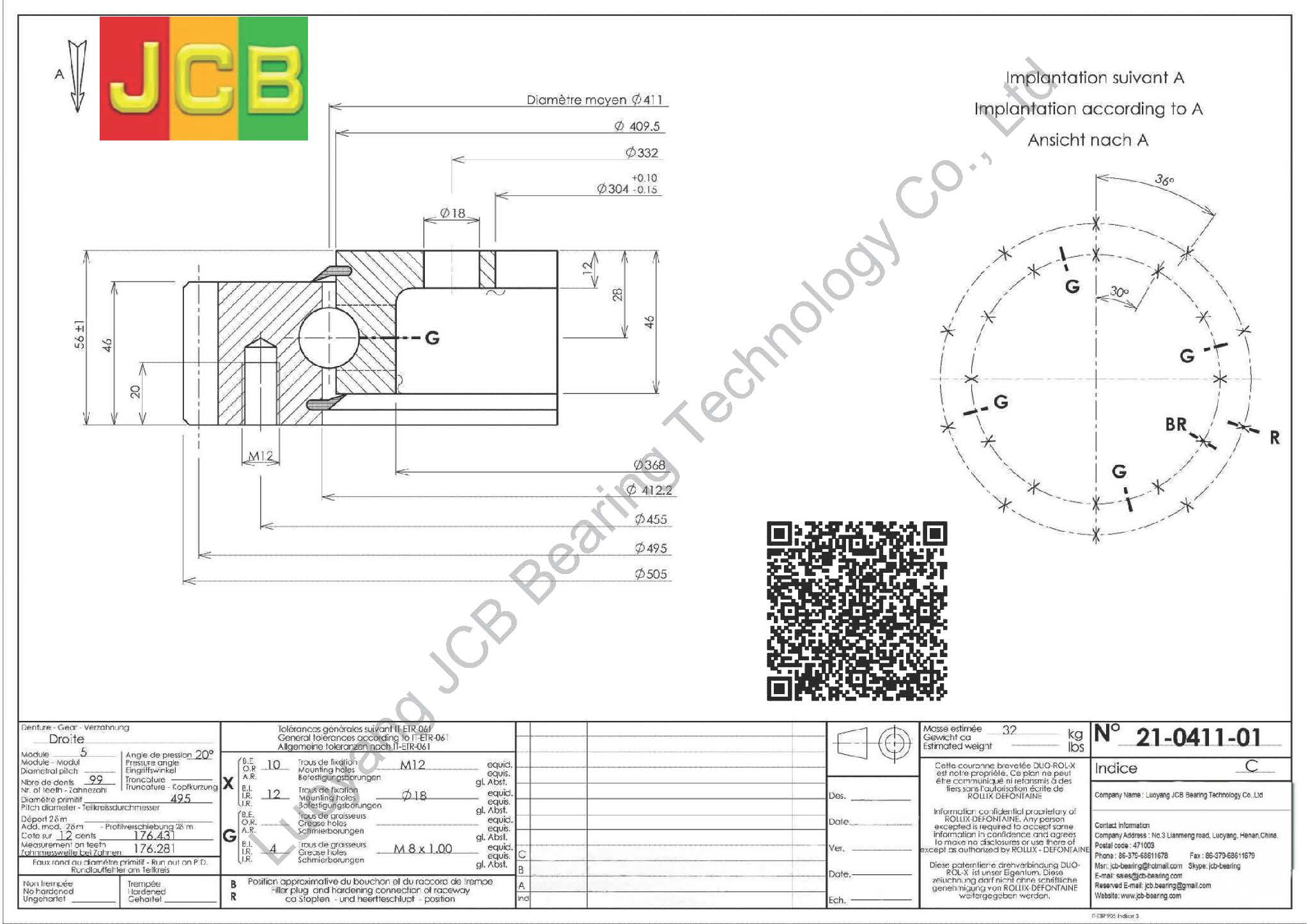 21 0411 01 SLEWING BEARING