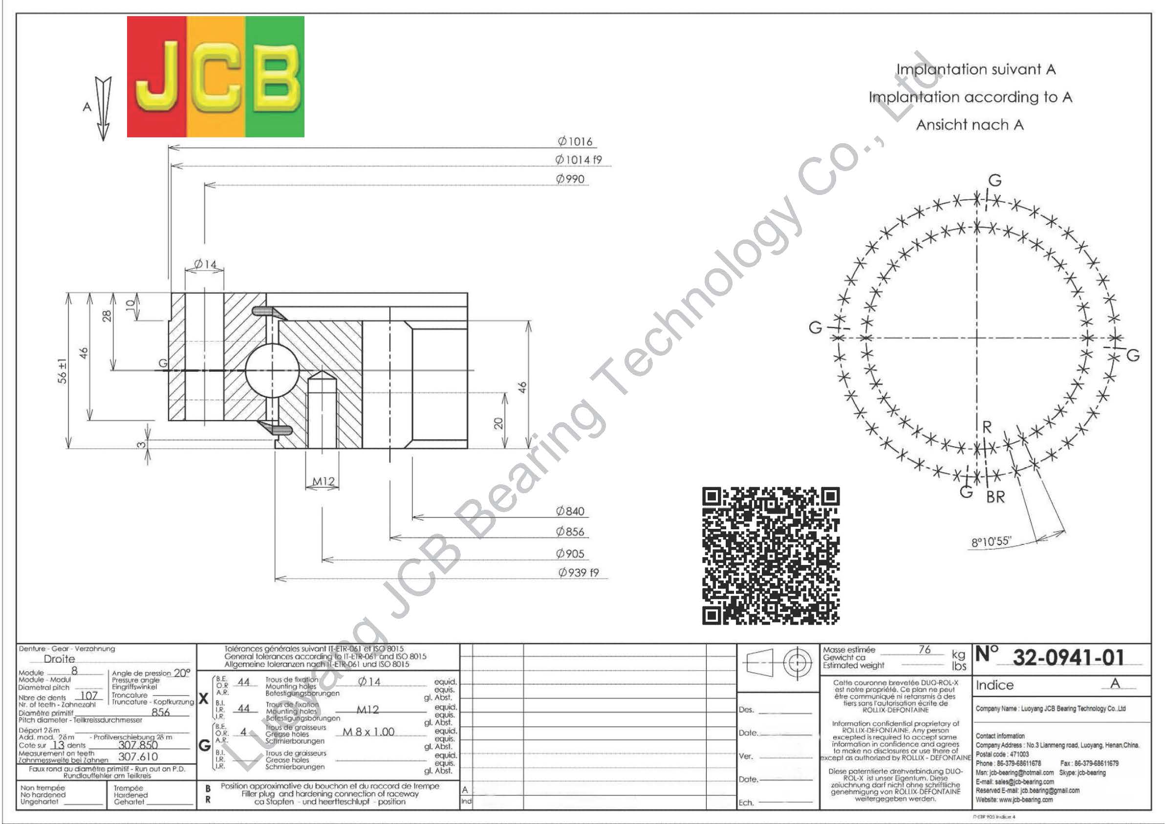32 0941 01 SLEWING BEARING