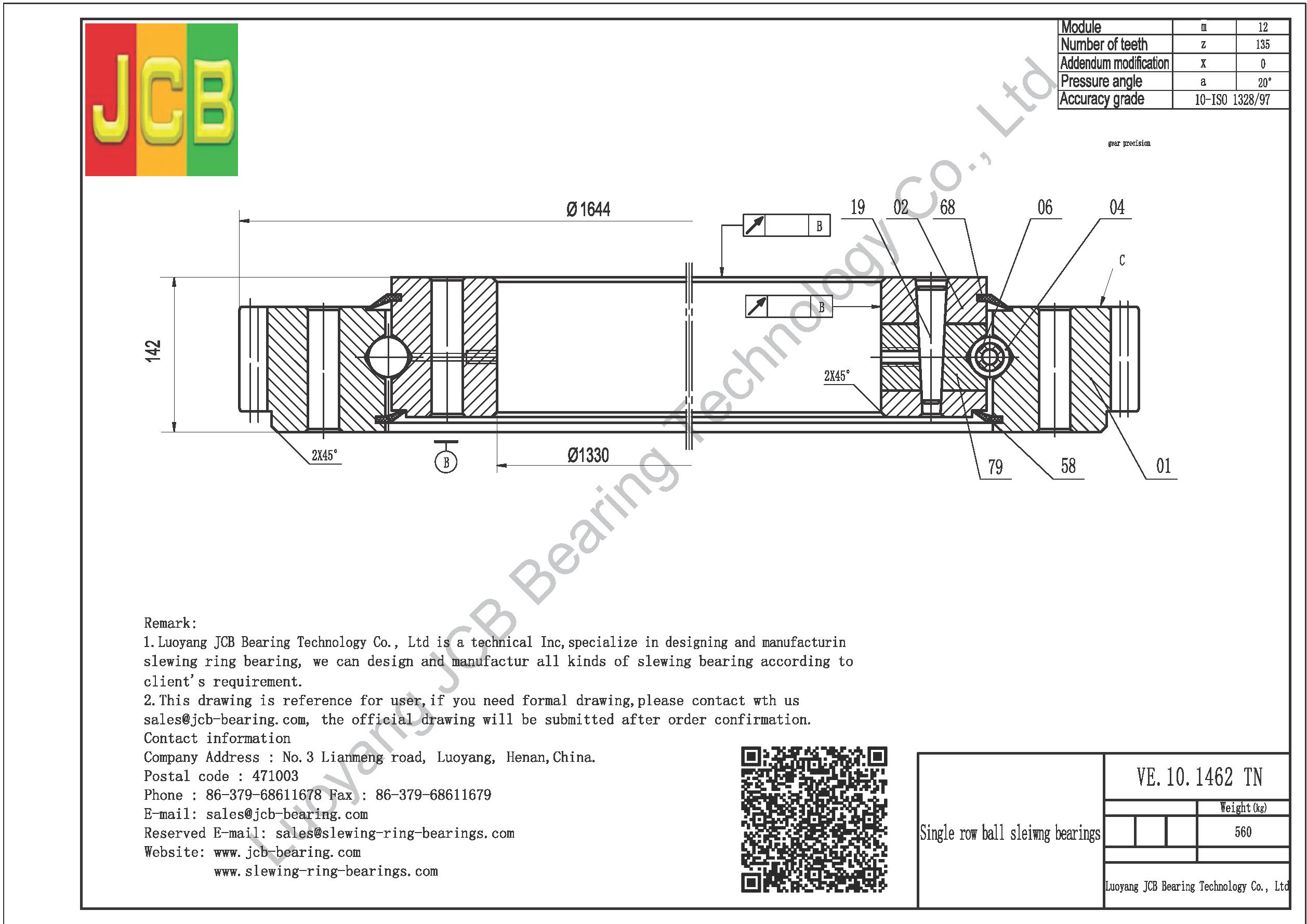 VE.10.1462 TN SLEWING BEARING