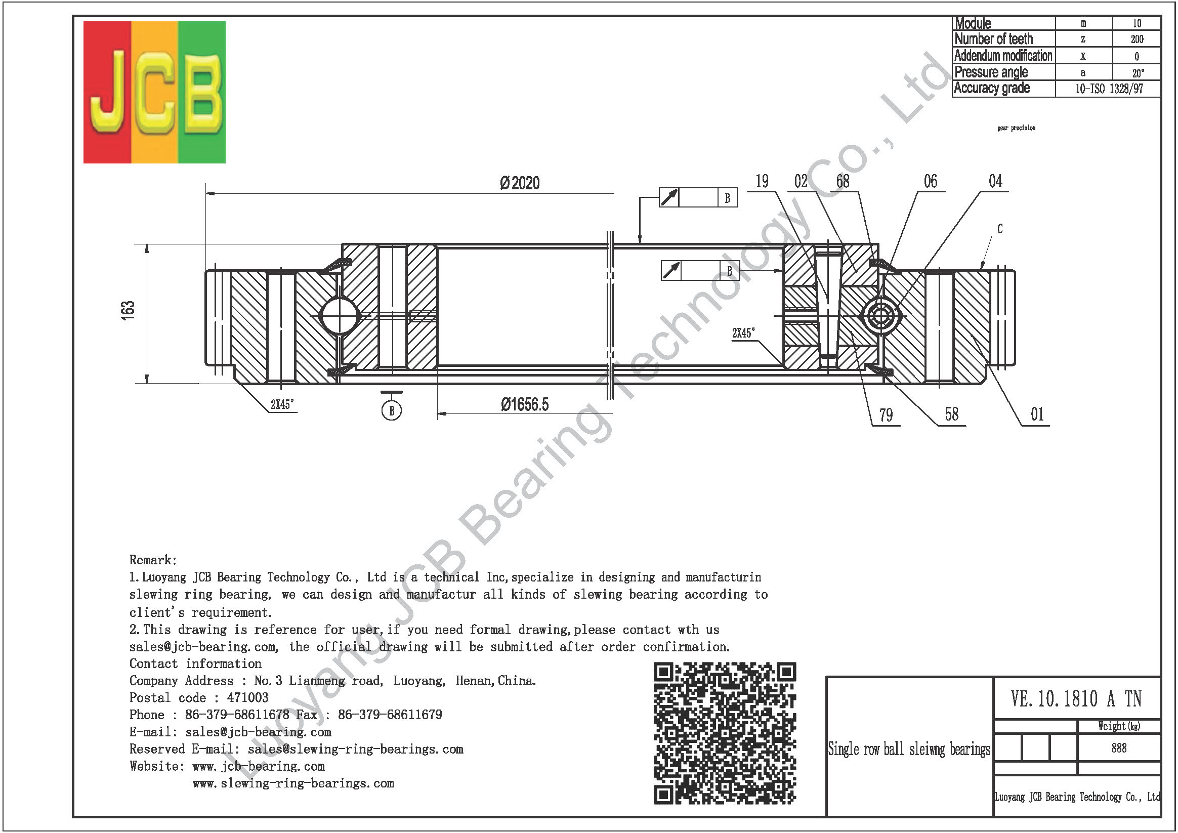 VE.10.1810 A TN SLEWING BEARING