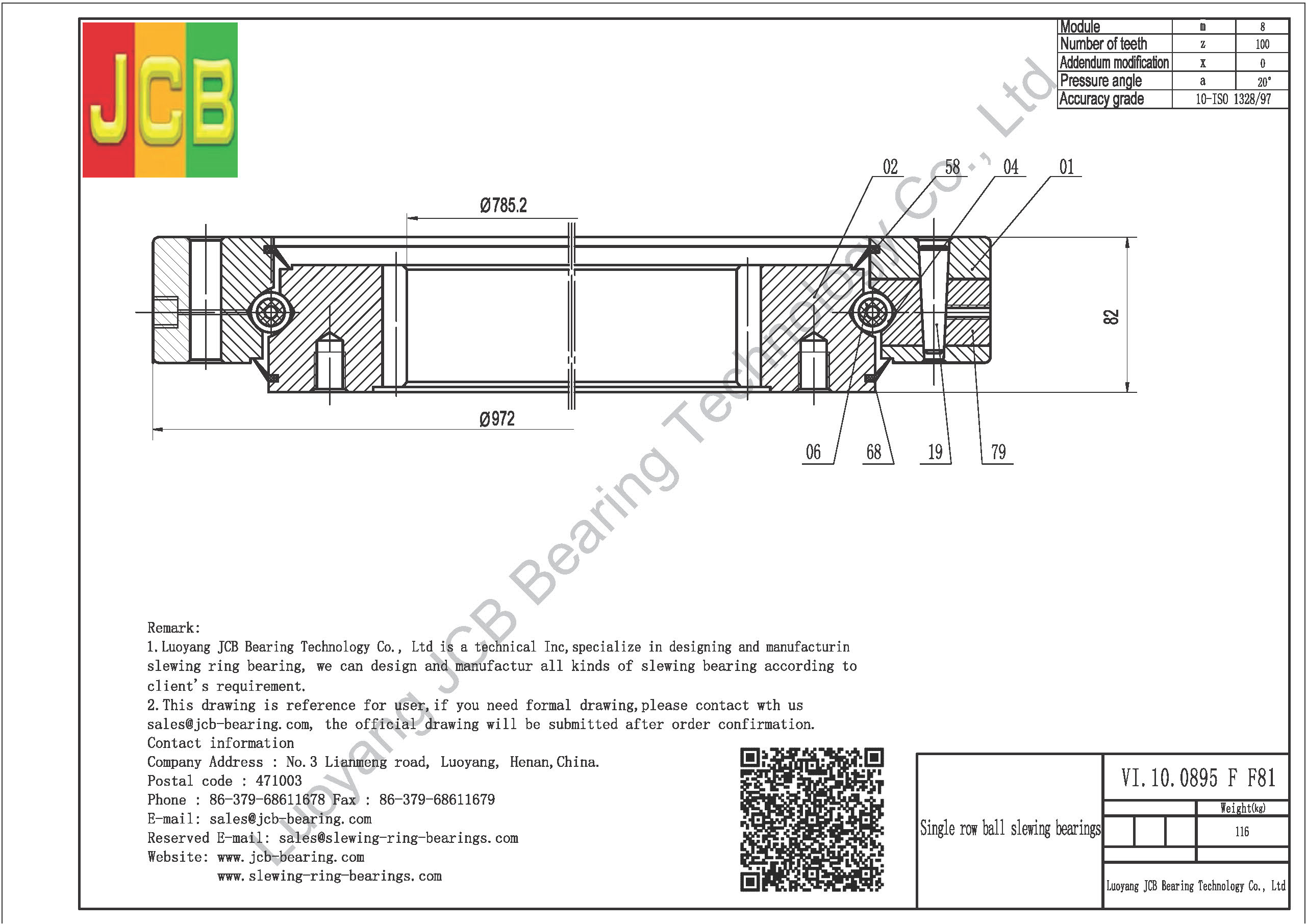 VI.10.0895 F F81 SLEWING BEARING