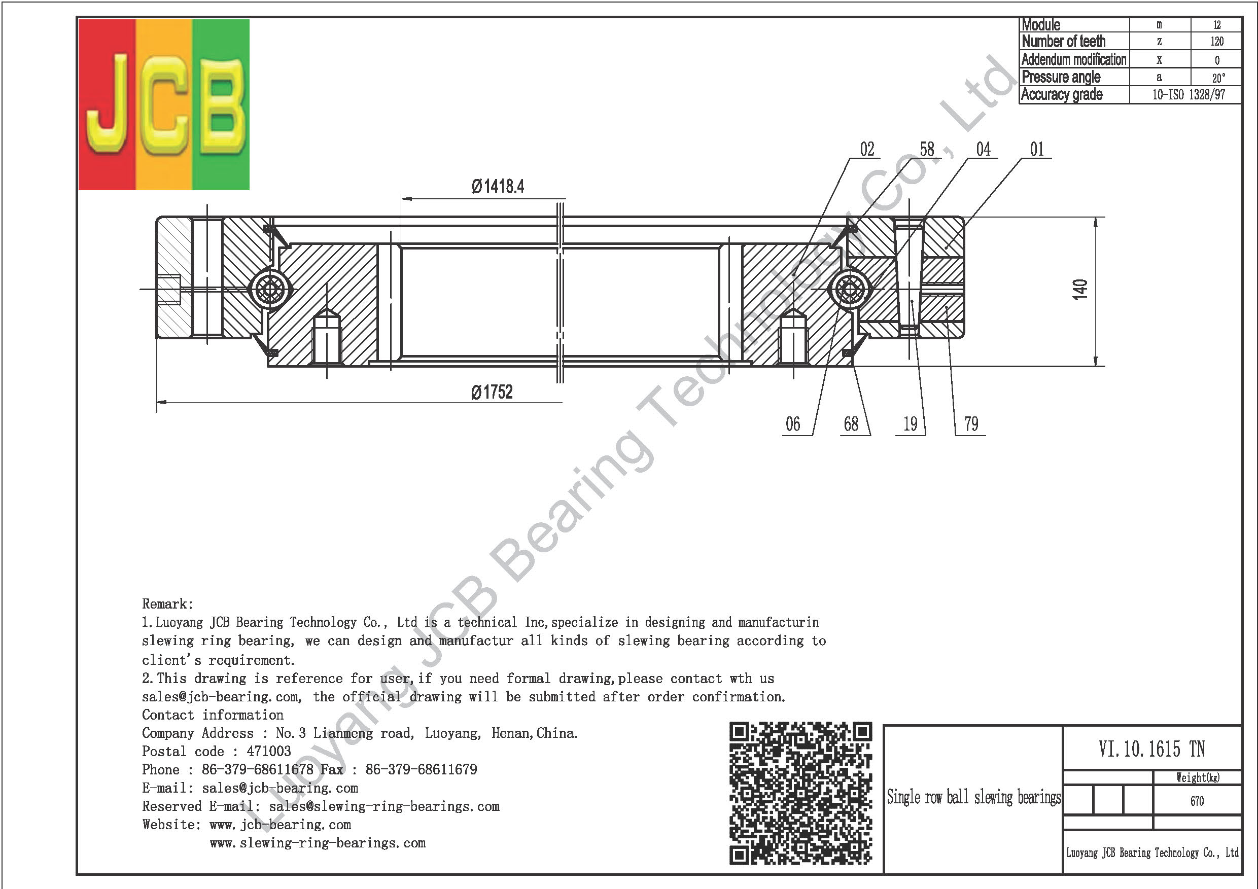VI.10.1615 TN SLEWING BEARING