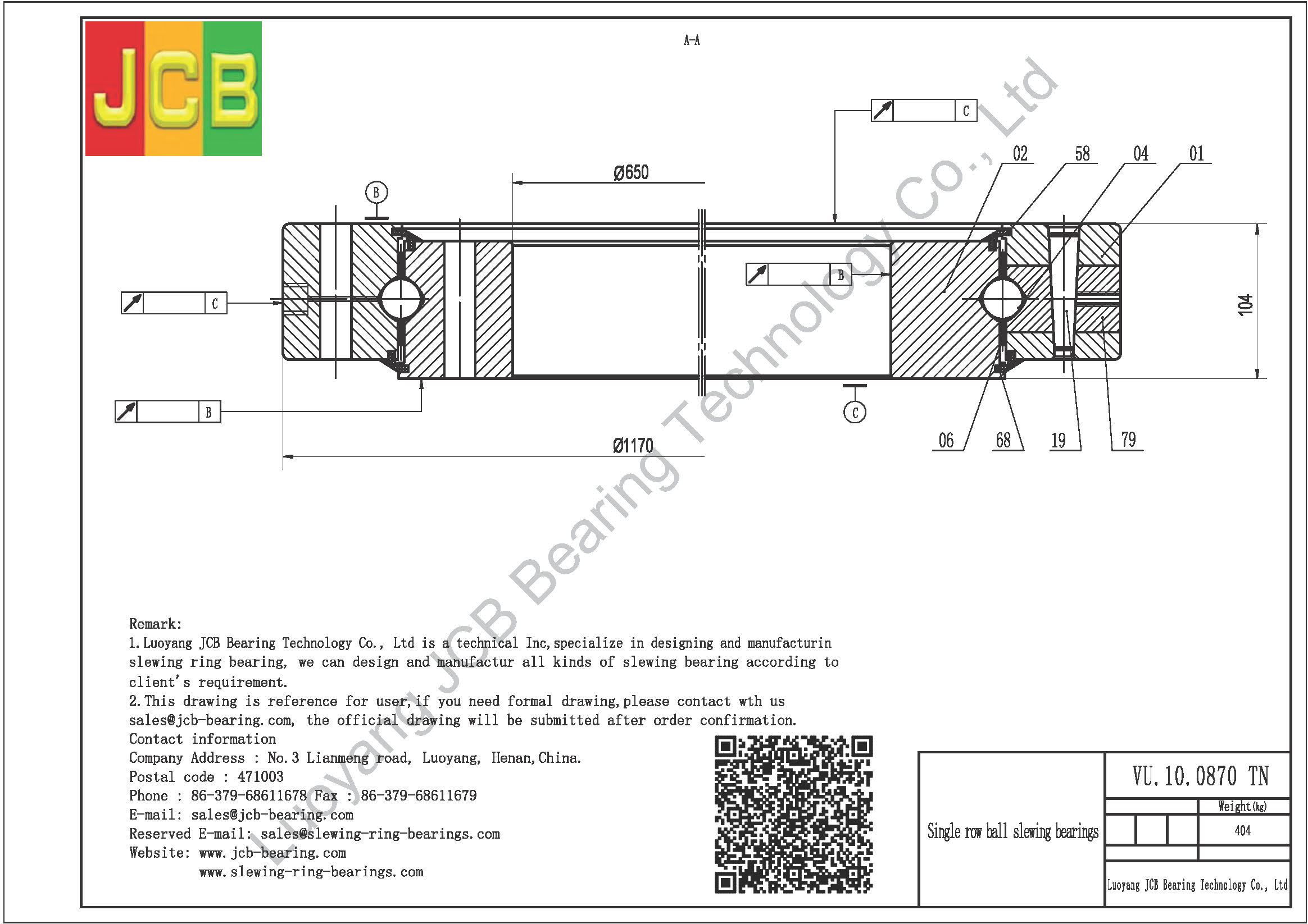 VU.10.0870 TN SLEWING BEARING