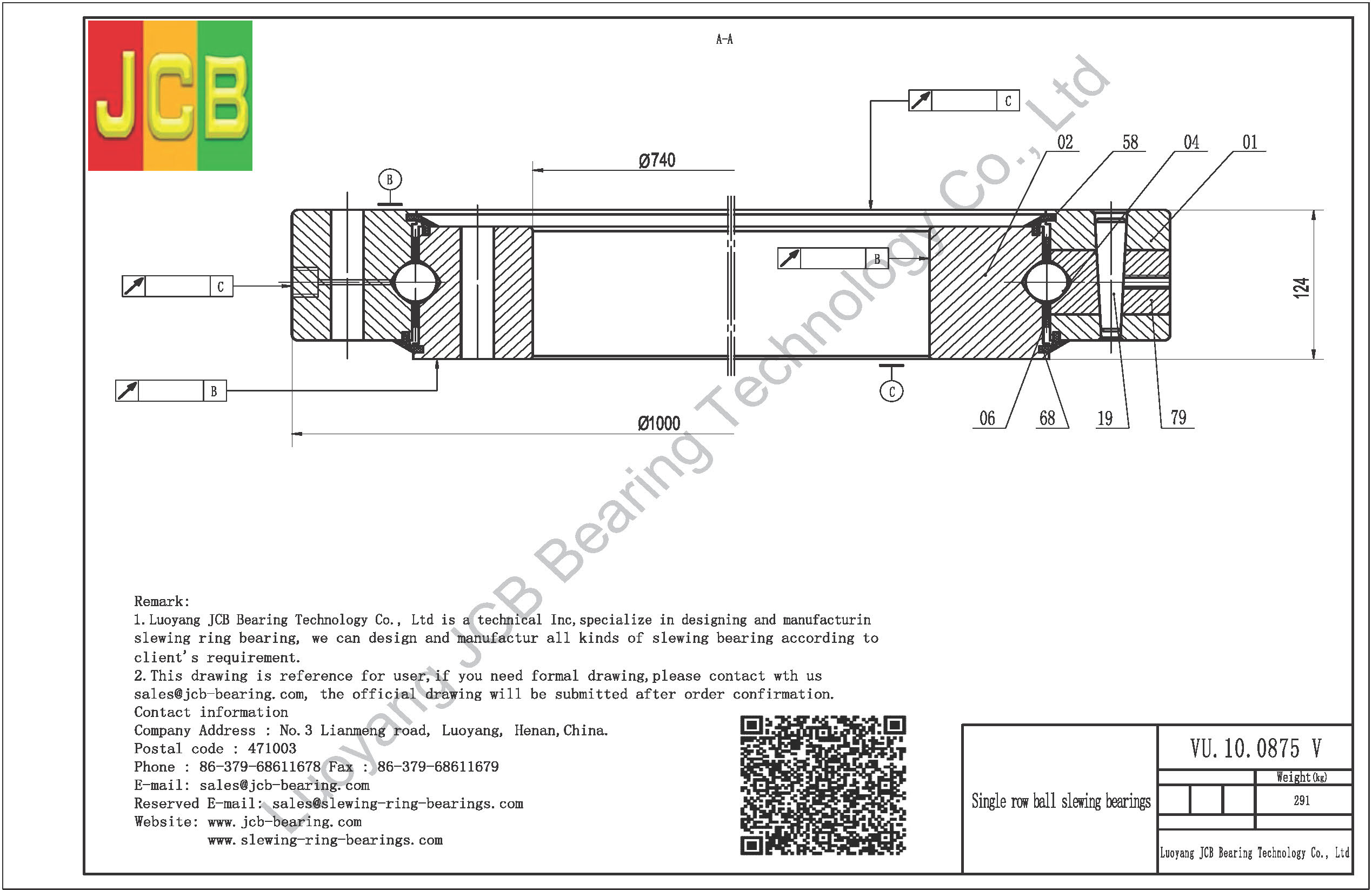 VU.10.0875 V SLEWING BEARING
