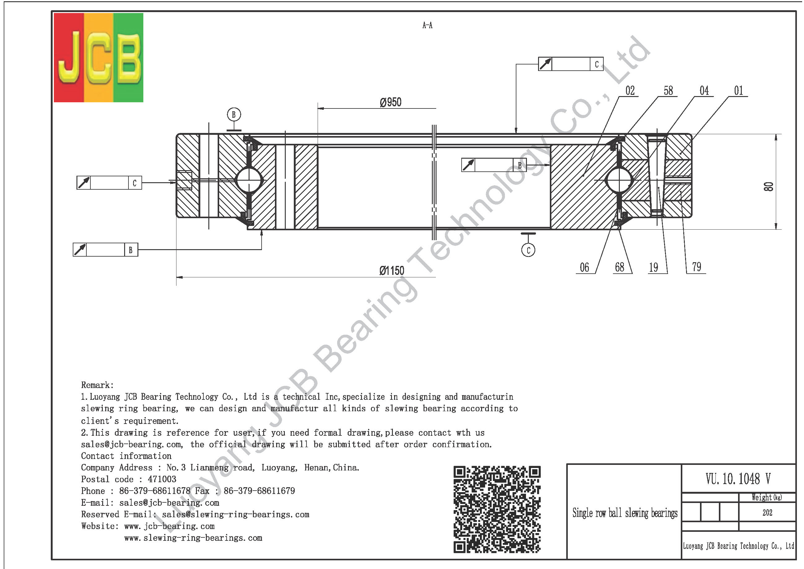 VU.10.1048 V SLEWING BEARING