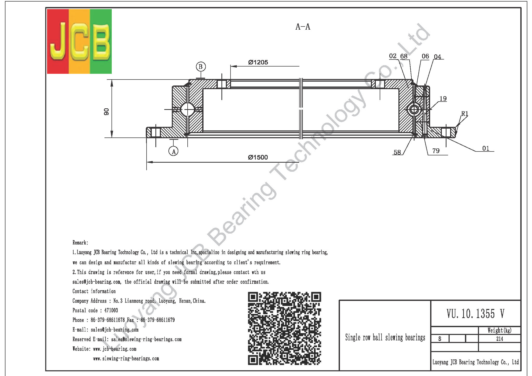 VU.10.1355 V SLEWING BEARING