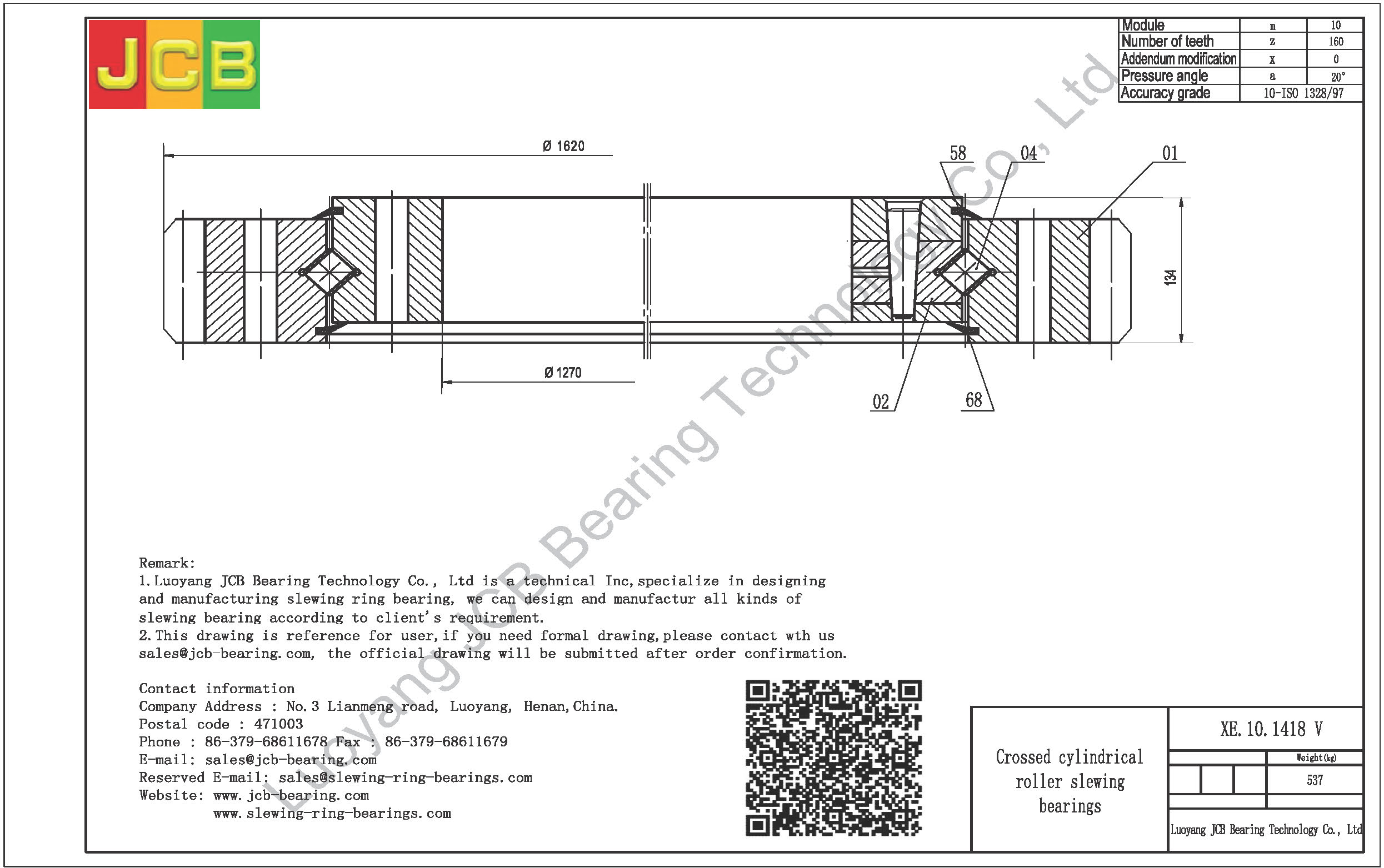 XE.10.1418 V SLEWING BEARING