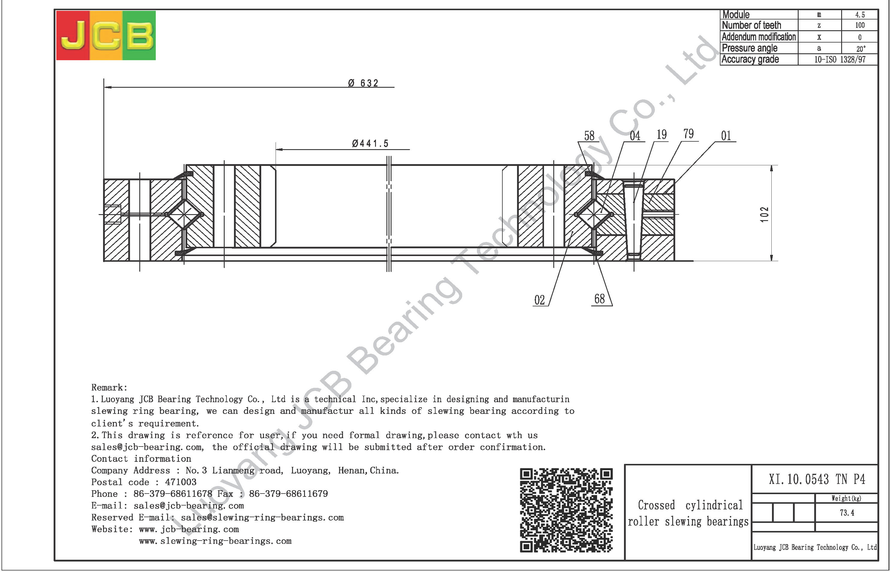 XI.10.0543 TN P4 SLEWING BEARING