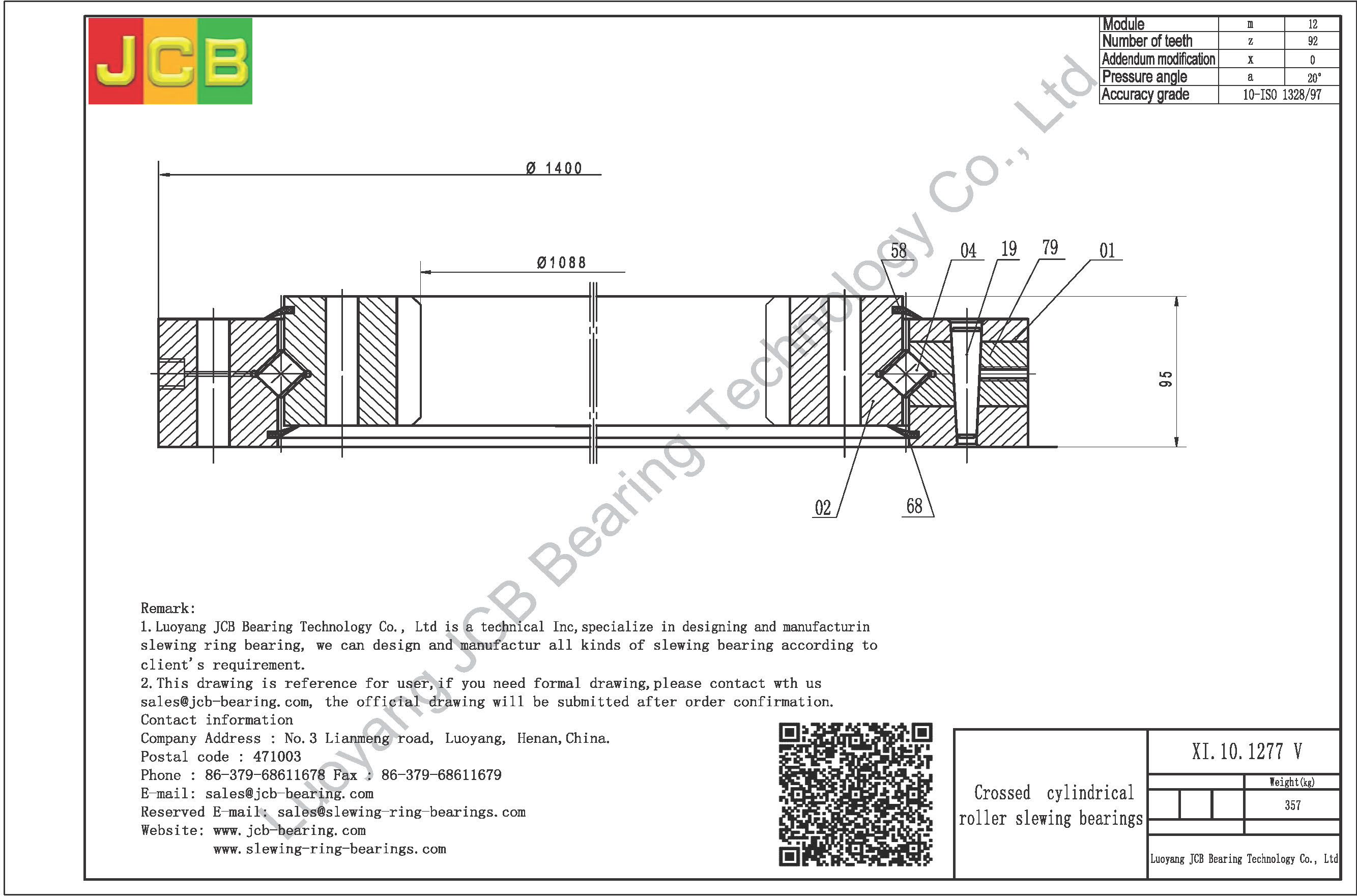 XI.10.1277 V SLEWING BEARING
