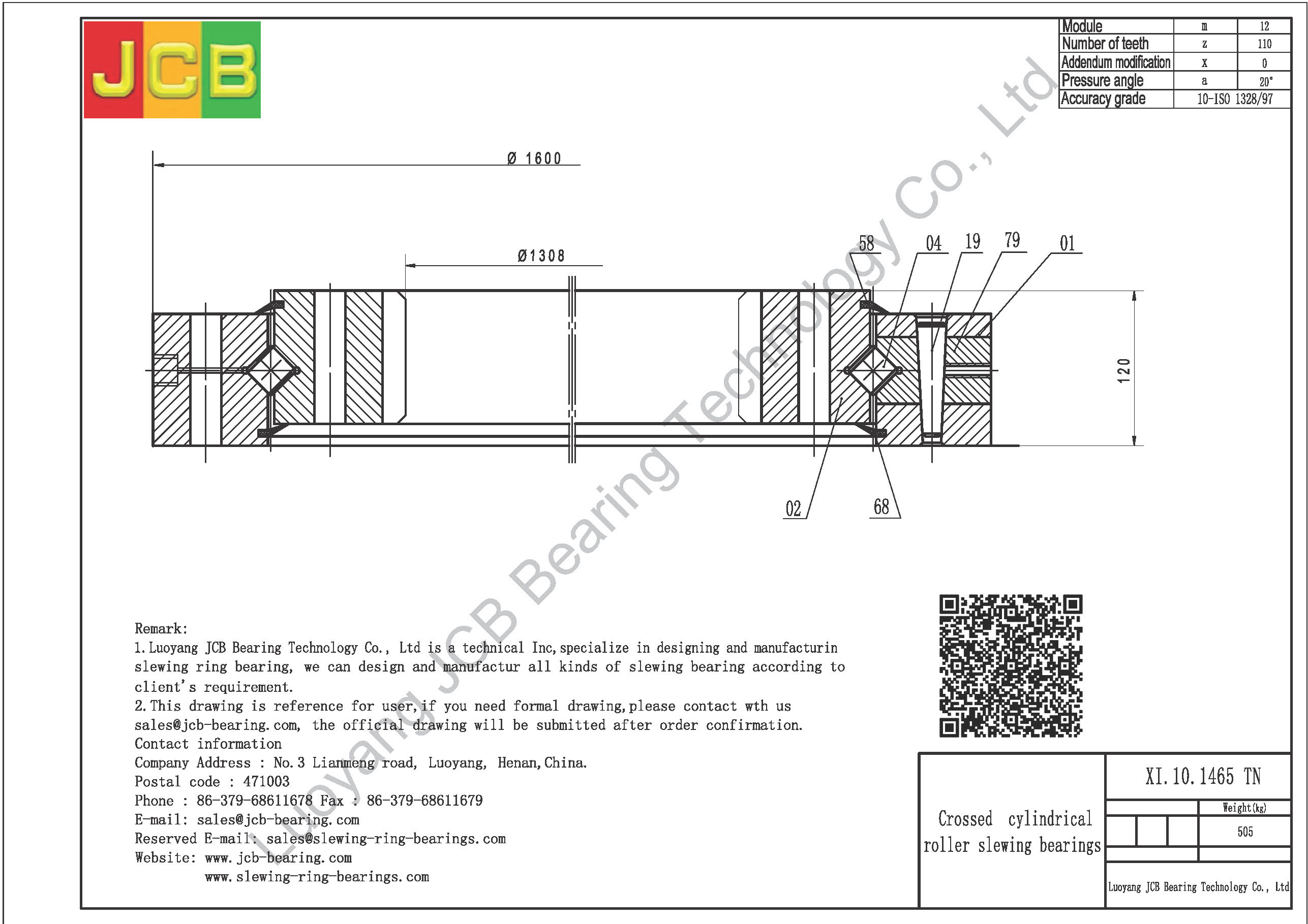 XI.10.1465 TN SLEWING BEARING